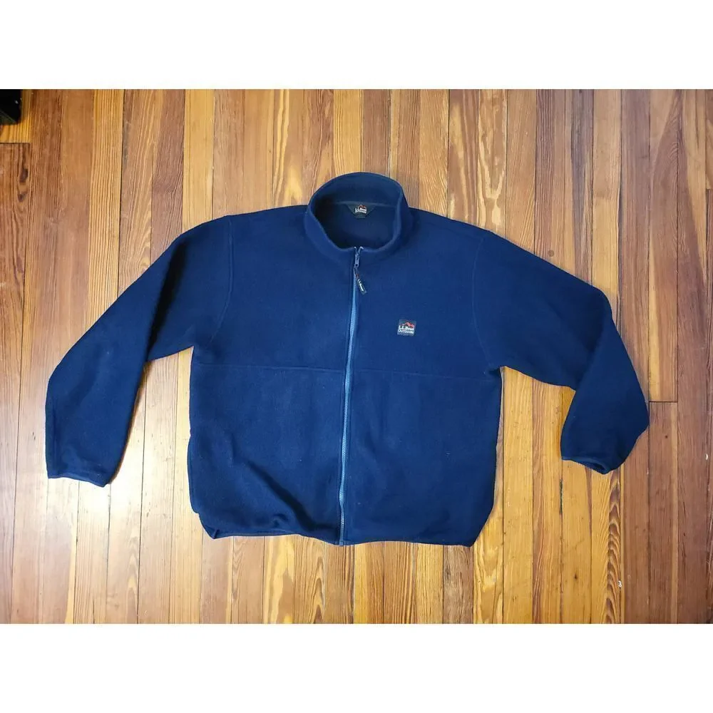 LL Bean Outdoors Blue Mens Fleece Large Regular